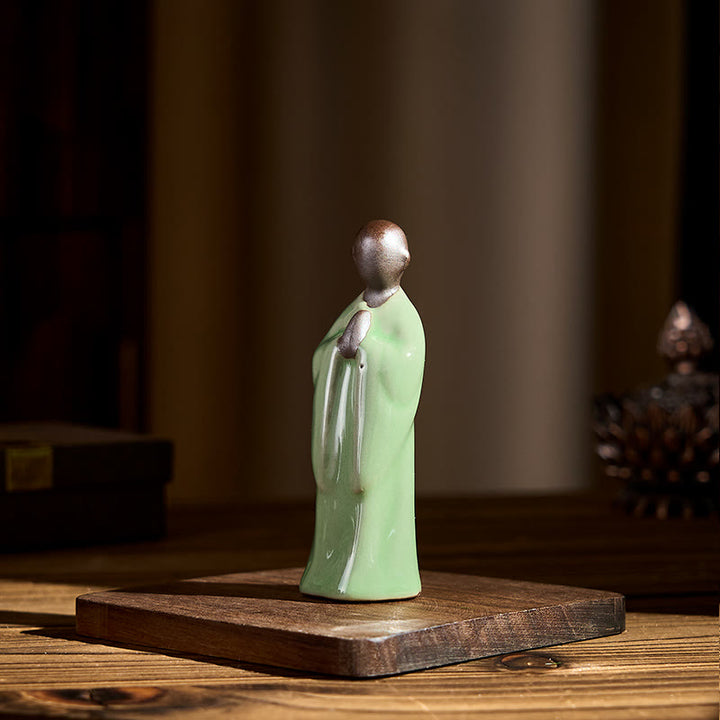 Statua in ceramica del monaco da meditazione, Buddha Stones, decorazione per la casa della serenità - image 37