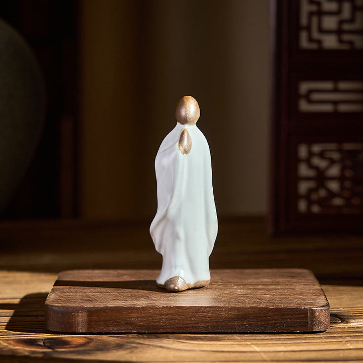 Statua in ceramica del monaco da meditazione, Buddha Stones, decorazione per la casa della serenità - image 21