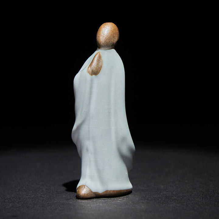 Statua in ceramica del monaco da meditazione, Buddha Stones, decorazione per la casa della serenità - image 19