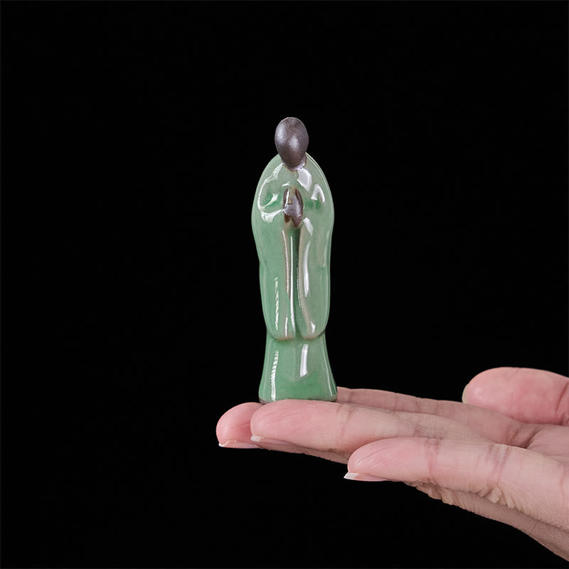 Statua in ceramica del monaco da meditazione, Buddha Stones, decorazione per la casa della serenità - image 30