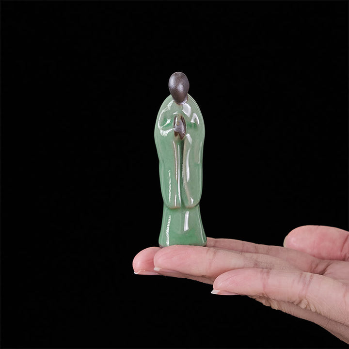 Statua in ceramica del monaco da meditazione, Buddha Stones, decorazione per la casa della serenità - image 30