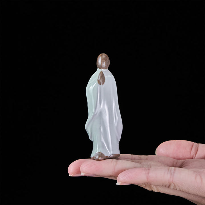 Statua in ceramica del monaco da meditazione, Buddha Stones, decorazione per la casa della serenità - image 23
