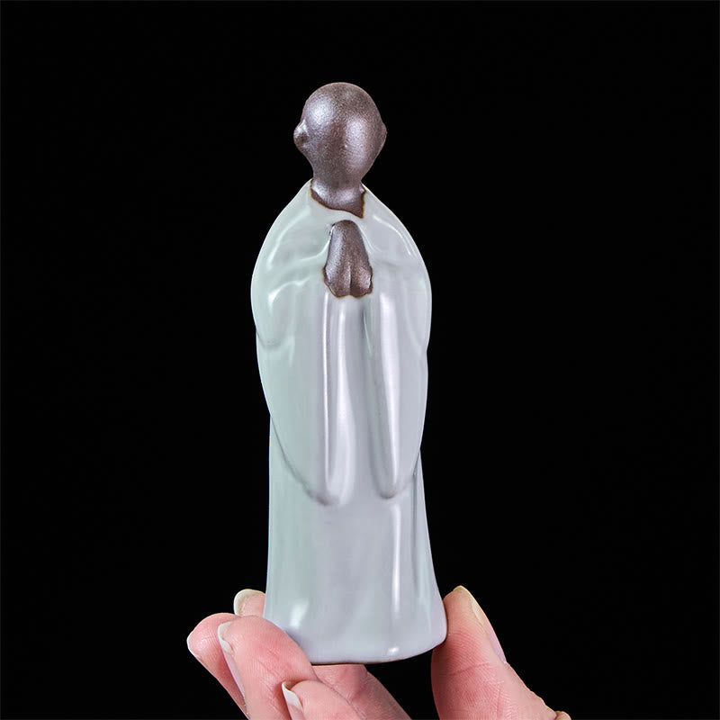 Statua in ceramica del monaco da meditazione, Buddha Stones, decorazione per la casa della serenità - image 13