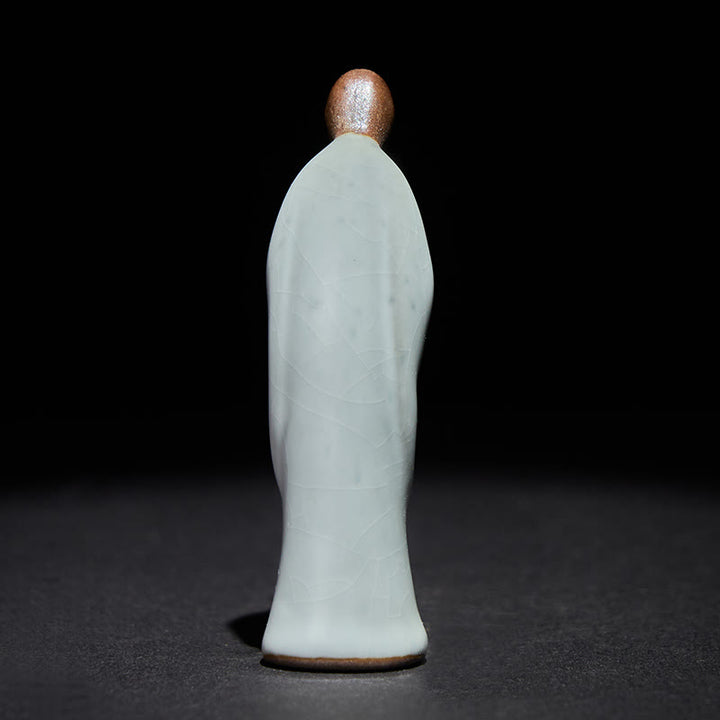 Statua in ceramica del monaco da meditazione, Buddha Stones, decorazione per la casa della serenità - image 2