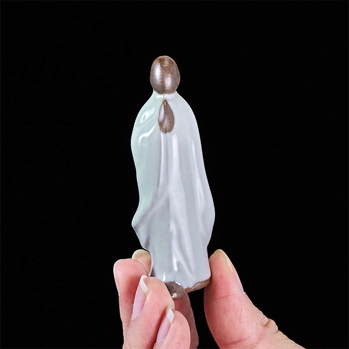 Statua in ceramica del monaco da meditazione, Buddha Stones, decorazione per la casa della serenità - image 22