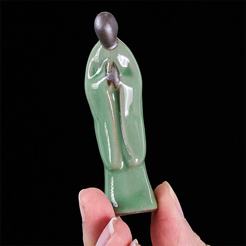 Statua in ceramica del monaco da meditazione, Buddha Stones, decorazione per la casa della serenità - image 31