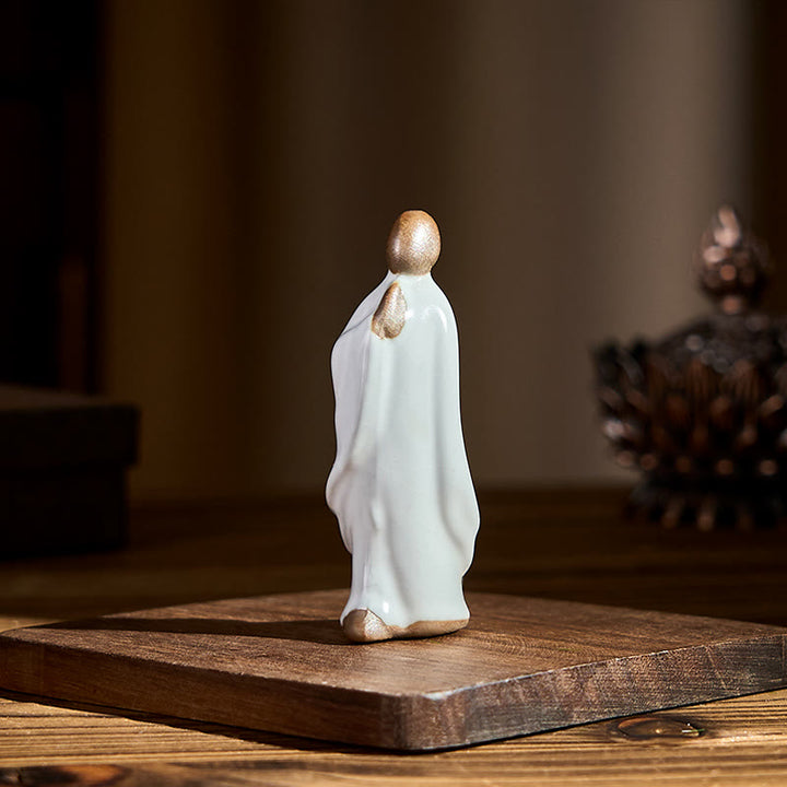 Statua in ceramica del monaco da meditazione, Buddha Stones, decorazione per la casa della serenità - image 20