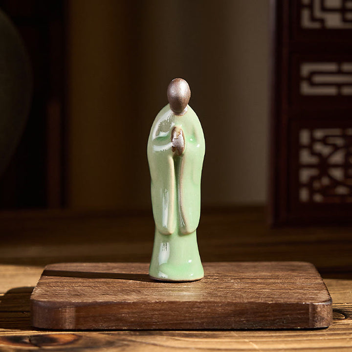 Statua in ceramica del monaco da meditazione, Buddha Stones, decorazione per la casa della serenità - image 28
