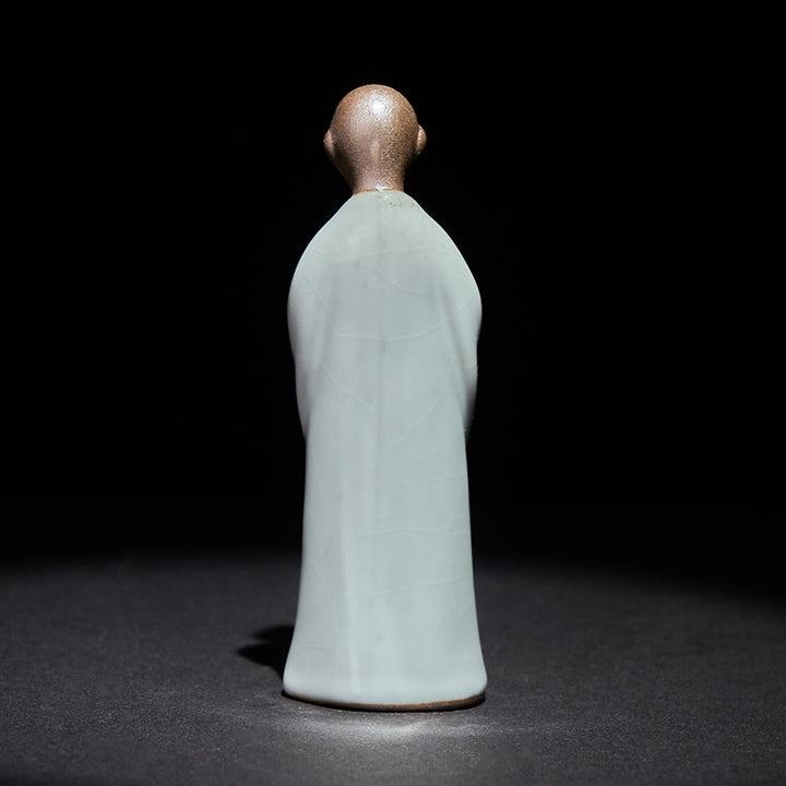 Statua in ceramica del monaco da meditazione, Buddha Stones, decorazione per la casa della serenità - image 10