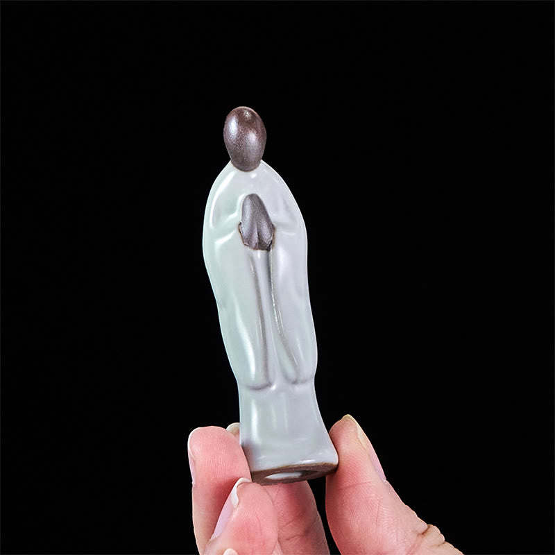 Statua in ceramica del monaco da meditazione, Buddha Stones, decorazione per la casa della serenità - image 14