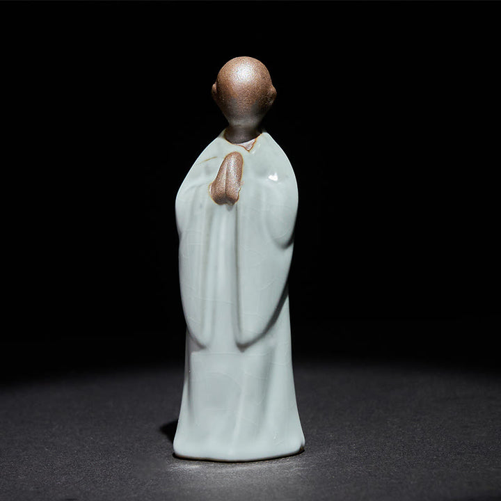 Statua in ceramica del monaco da meditazione, Buddha Stones, decorazione per la casa della serenità - image 9