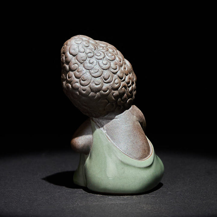 Statua in ceramica del monaco che riposa in meditazione, preghiera, Buddha Stones, serenità, decorazione per la casa - image 34