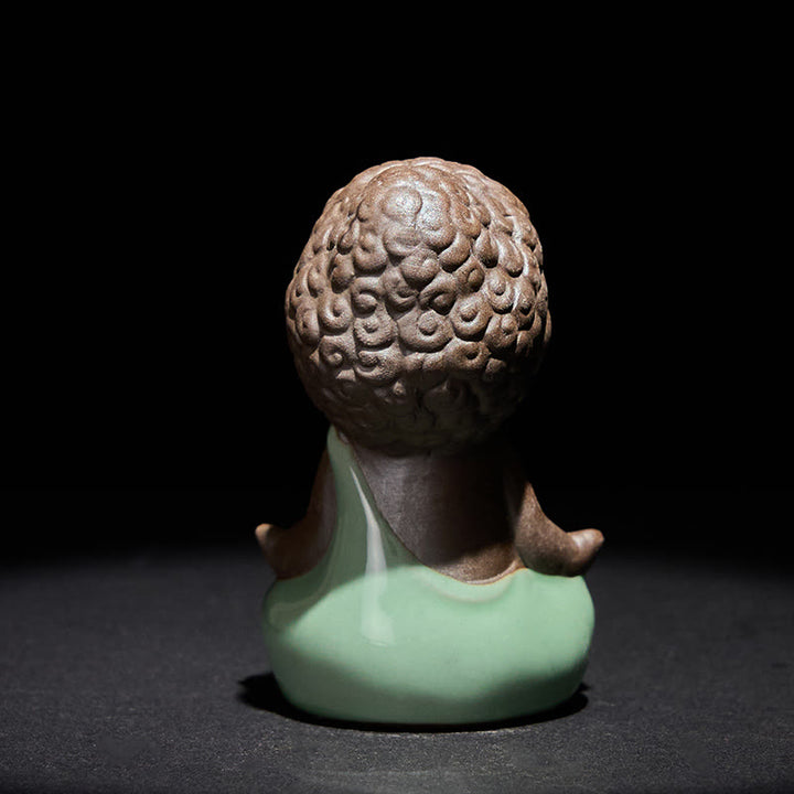 Statua in ceramica del monaco che riposa in meditazione, preghiera, Buddha Stones, serenità, decorazione per la casa - image 12