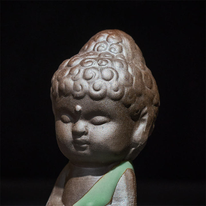 Statua in ceramica del monaco che riposa in meditazione, preghiera, Buddha Stones, serenità, decorazione per la casa - image 31