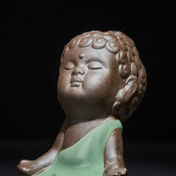 Statua in ceramica del monaco che riposa in meditazione, preghiera, Buddha Stones, serenità, decorazione per la casa - image 17