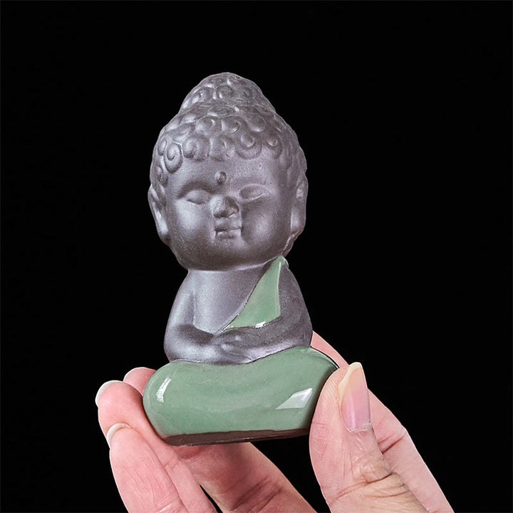 Statua in ceramica del monaco che riposa in meditazione, preghiera, Buddha Stones, serenità, decorazione per la casa - image 28