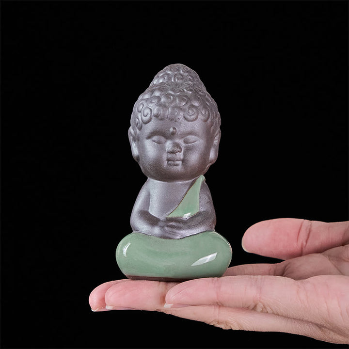 Statua in ceramica del monaco che riposa in meditazione, preghiera, Buddha Stones, serenità, decorazione per la casa - image 26