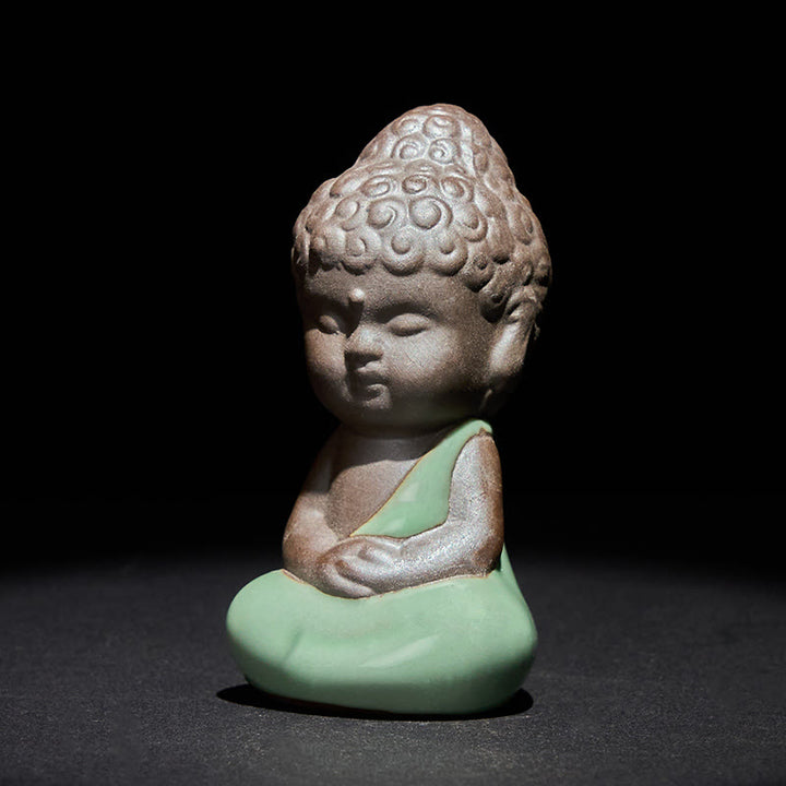 Statua in ceramica del monaco che riposa in meditazione, preghiera, Buddha Stones, serenità, decorazione per la casa - image 20