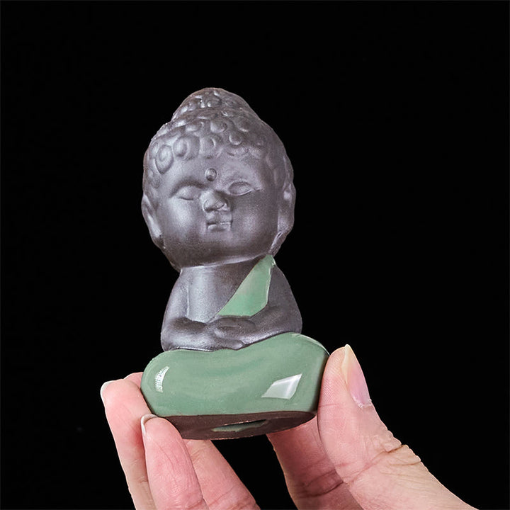 Statua in ceramica del monaco che riposa in meditazione, preghiera, Buddha Stones, serenità, decorazione per la casa - image 29