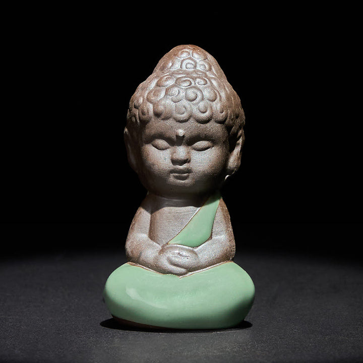 Statua in ceramica del monaco che riposa in meditazione, preghiera, Buddha Stones, serenità, decorazione per la casa - Meditazione 4,5*4,5*9cm - image 18