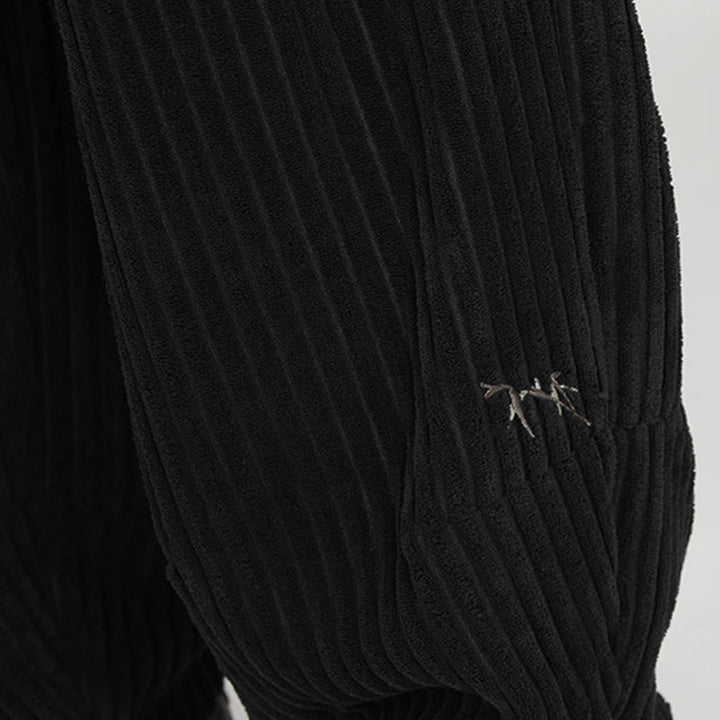 Pantaloni da uomo in velluto a coste harem con tasche e coulisse a contrasto di colore con Buddha Stones - image 7