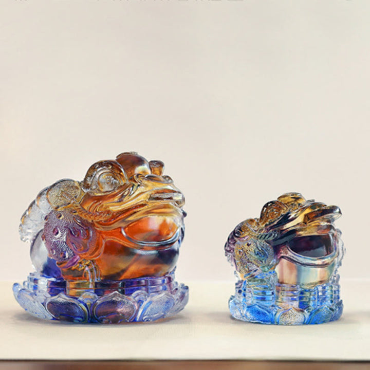 Buddha Stones Feng Shui Rana Monete Cristallo Liuli Fatto a Mano Opera d'Arte Ricchezza Decorazione per Casa e Ufficio - image 13