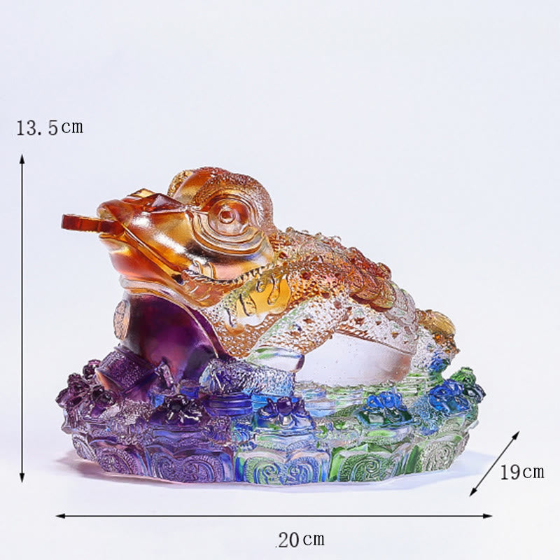 Buddha Stones Feng Shui Rana Monete Cristallo Liuli Fatto a Mano Opera d'Arte Ricchezza Decorazione per Casa e Ufficio - image 20