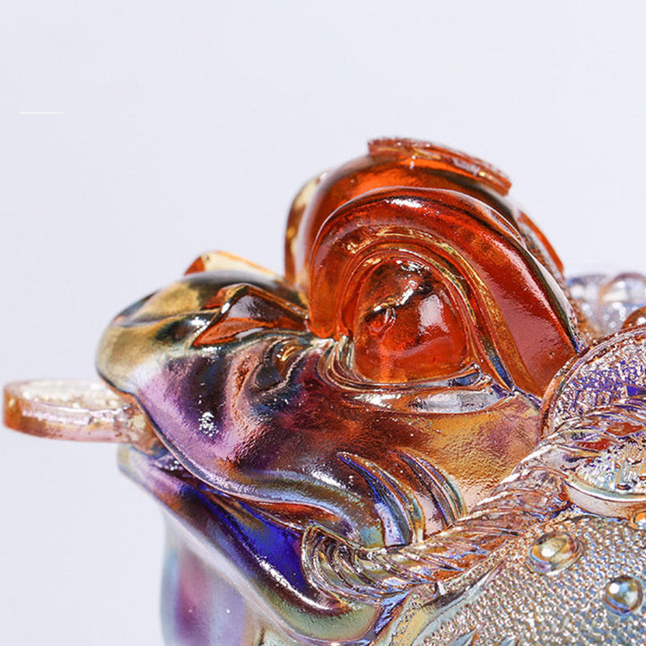 Buddha Stones Feng Shui Rana Monete Cristallo Liuli Fatto a Mano Opera d'Arte Ricchezza Decorazione per Casa e Ufficio - image 10