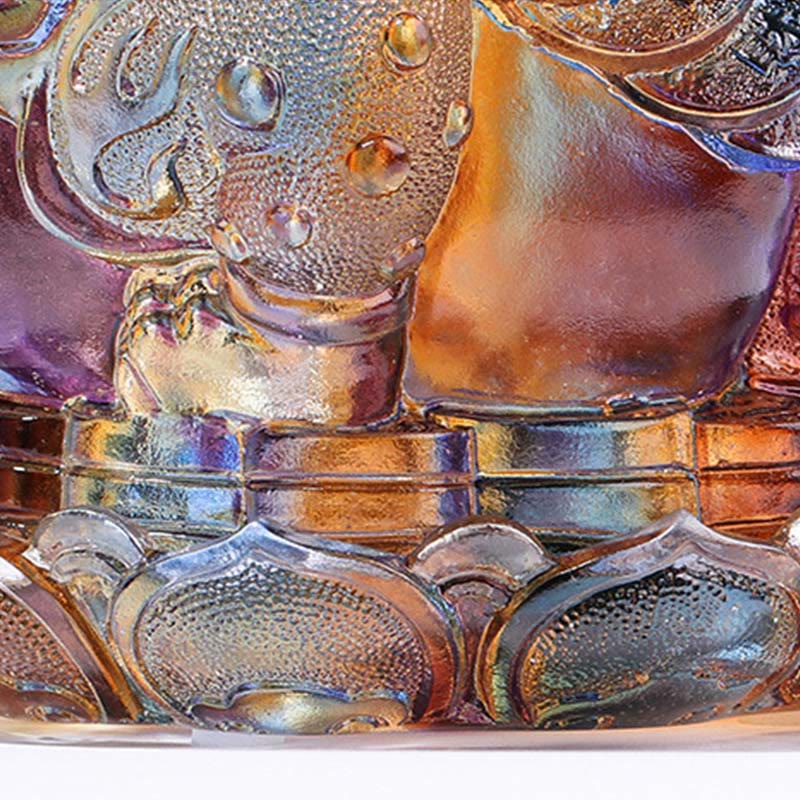 Buddha Stones Feng Shui Rana Monete Cristallo Liuli Fatto a Mano Opera d'Arte Ricchezza Decorazione per Casa e Ufficio - image 12