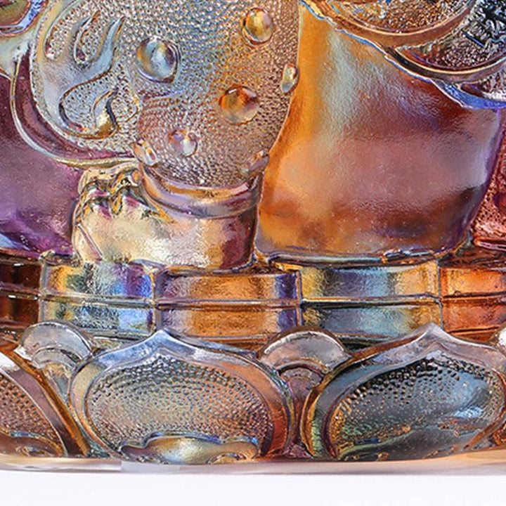 Buddha Stones Feng Shui Rana Monete Cristallo Liuli Fatto a Mano Opera d'Arte Ricchezza Decorazione per Casa e Ufficio - image 12