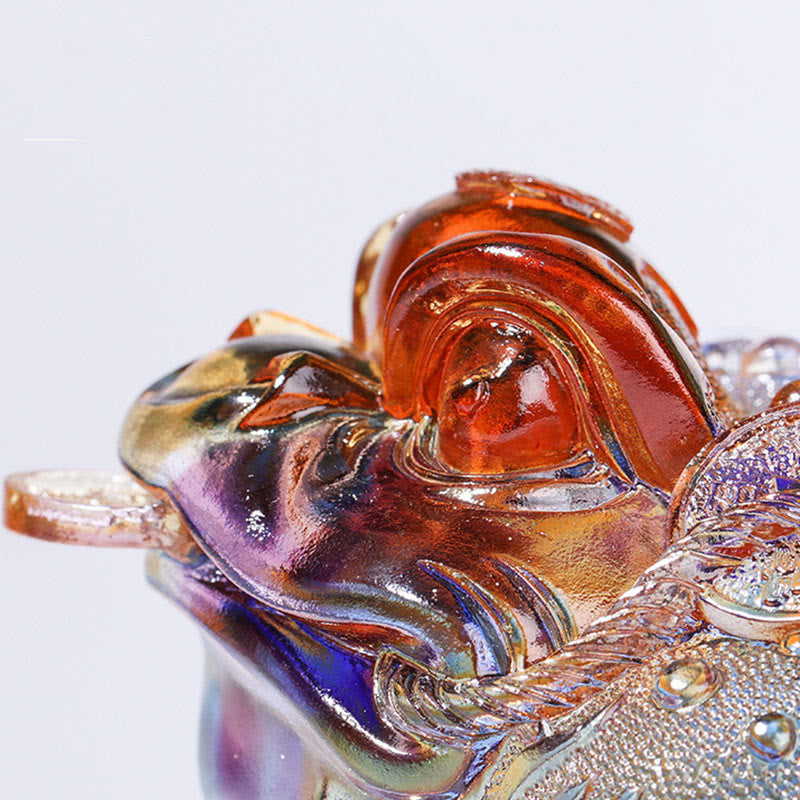 Buddha Stones Feng Shui Rana Monete Cristallo Liuli Fatto a Mano Opera d'Arte Ricchezza Decorazione per Casa e Ufficio - image 10