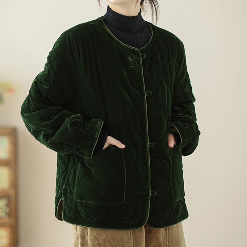 Giacca corta da donna con maniche lunghe e tasche, modello a rombi Buddha Stones - image 2