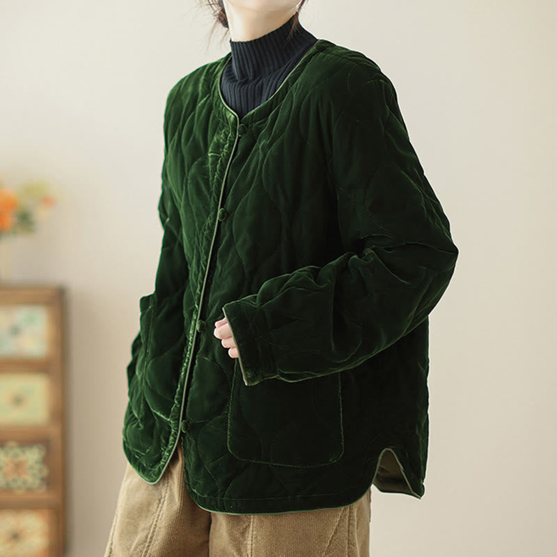 Giacca corta da donna con maniche lunghe e tasche, modello a rombi Buddha Stones - image 4