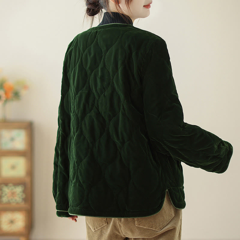 Giacca corta da donna con maniche lunghe e tasche, modello a rombi Buddha Stones - image 5