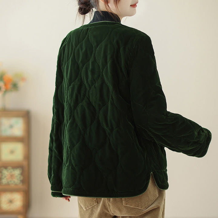 Giacca corta da donna con maniche lunghe e tasche, modello a rombi Buddha Stones - image 5