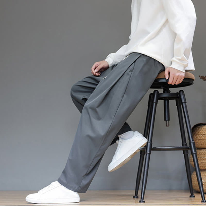 Pantaloni harem da uomo con tasche e gamba dritta, tinta unita, modello Buddha Stones Fall - image 8