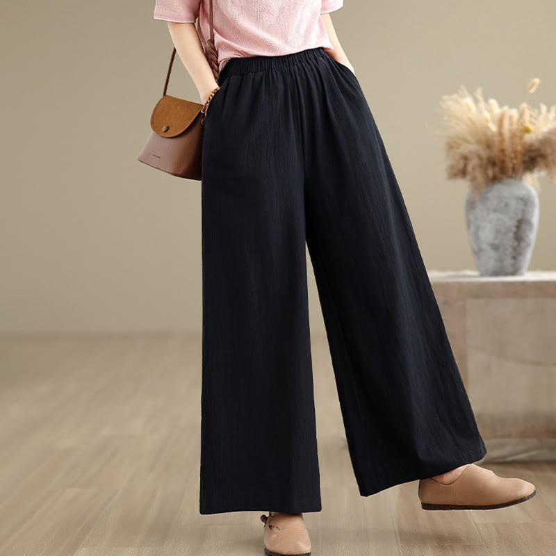 Camicia e pantaloni da donna in cotone jacquard a maniche lunghe con bottoni a rana e tasche Buddha Stones - Pantaloni neri - US8-10, UK/AU12-14, EU40-42 (2XL) - image 23