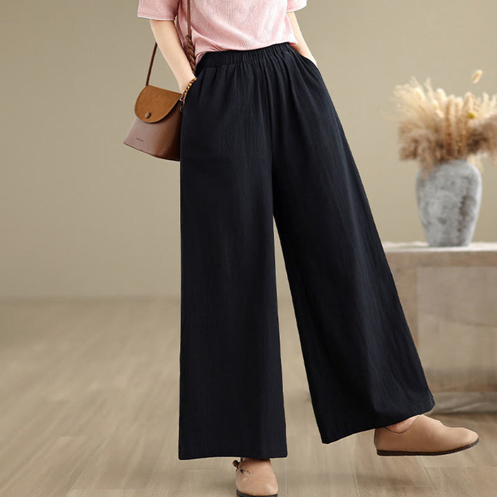 Camicia e pantaloni da donna in cotone jacquard a maniche lunghe con bottoni a rana e tasche Buddha Stones - Pantaloni neri - US8-10, UK/AU12-14, EU40-42 (2XL) - image 23