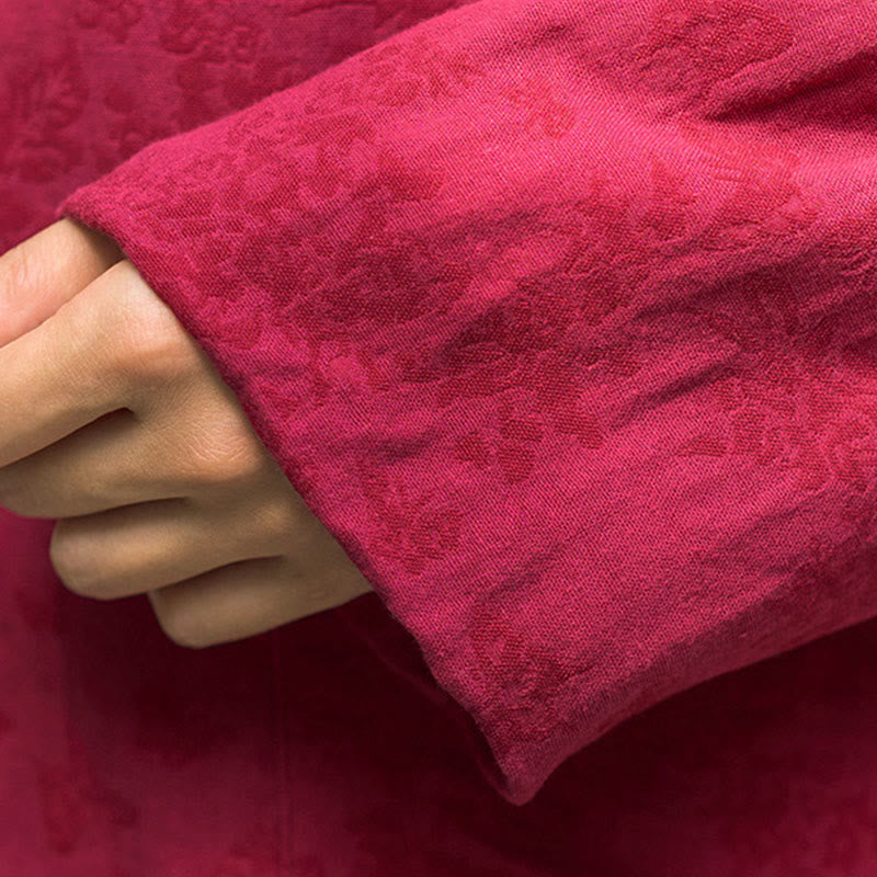 Camicia e pantaloni da donna in cotone jacquard a maniche lunghe con bottoni a rana e tasche Buddha Stones - image 12