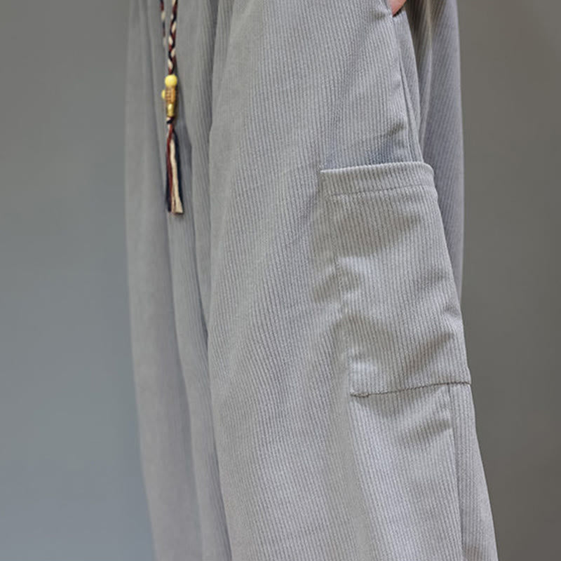 Pantaloni da uomo in cotone alla caviglia con tasche, tinta unita, modello Buddha Stones Spring - image 18