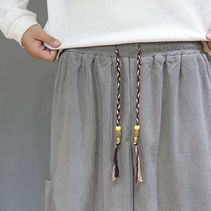 Pantaloni da uomo in cotone alla caviglia con tasche, tinta unita, modello Buddha Stones Spring - image 16