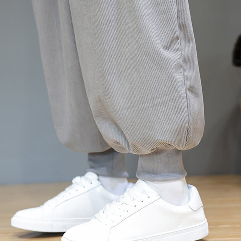 Pantaloni da uomo in cotone alla caviglia con tasche, tinta unita, modello Buddha Stones Spring - image 19