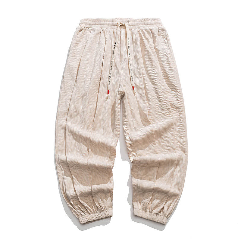 Pantaloni da uomo in cotone con tasche, coulisse e polsini elastici con motivo Buddha Stones - Bianco antico - US/UK/AU46, EU56 (5XL) - image 20