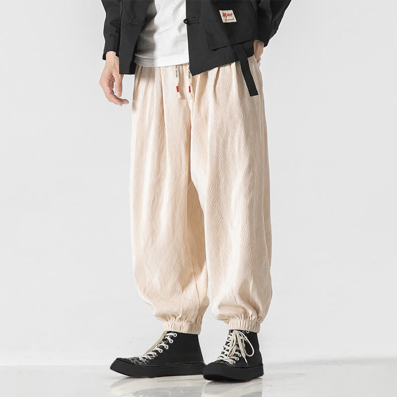 Pantaloni da uomo in cotone con tasche, coulisse e polsini elastici con motivo Buddha Stones - image 28