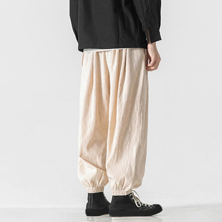 Pantaloni da uomo in cotone con tasche, coulisse e polsini elastici con motivo Buddha Stones - image 27