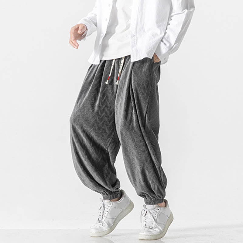 Pantaloni da uomo in cotone con tasche, coulisse e polsini elastici con motivo Buddha Stones - image 16