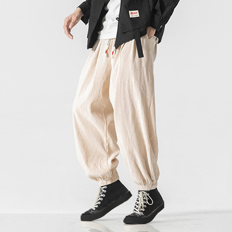 Pantaloni da uomo in cotone con tasche, coulisse e polsini elastici con motivo Buddha Stones - image 30