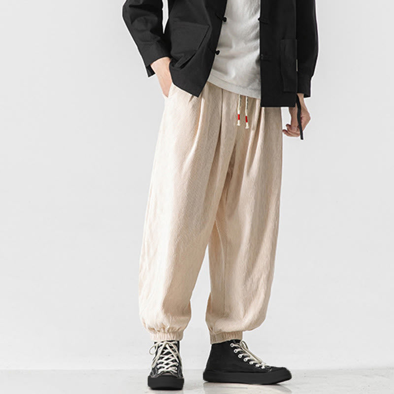 Pantaloni da uomo in cotone con tasche, coulisse e polsini elastici con motivo Buddha Stones - image 24