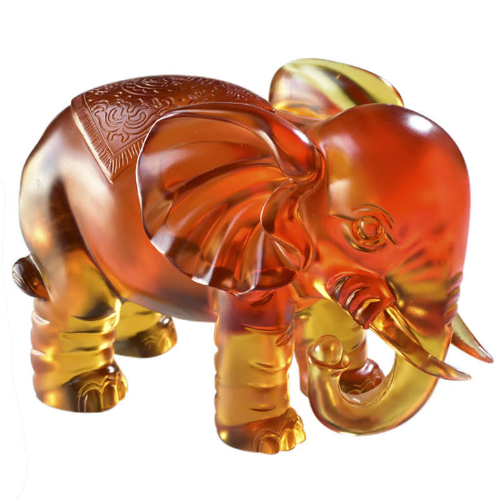 Buddha Stones in cristallo giallo Liuli, proboscide di elefante, design su e giù, forza, decorazione per la casa - image 23