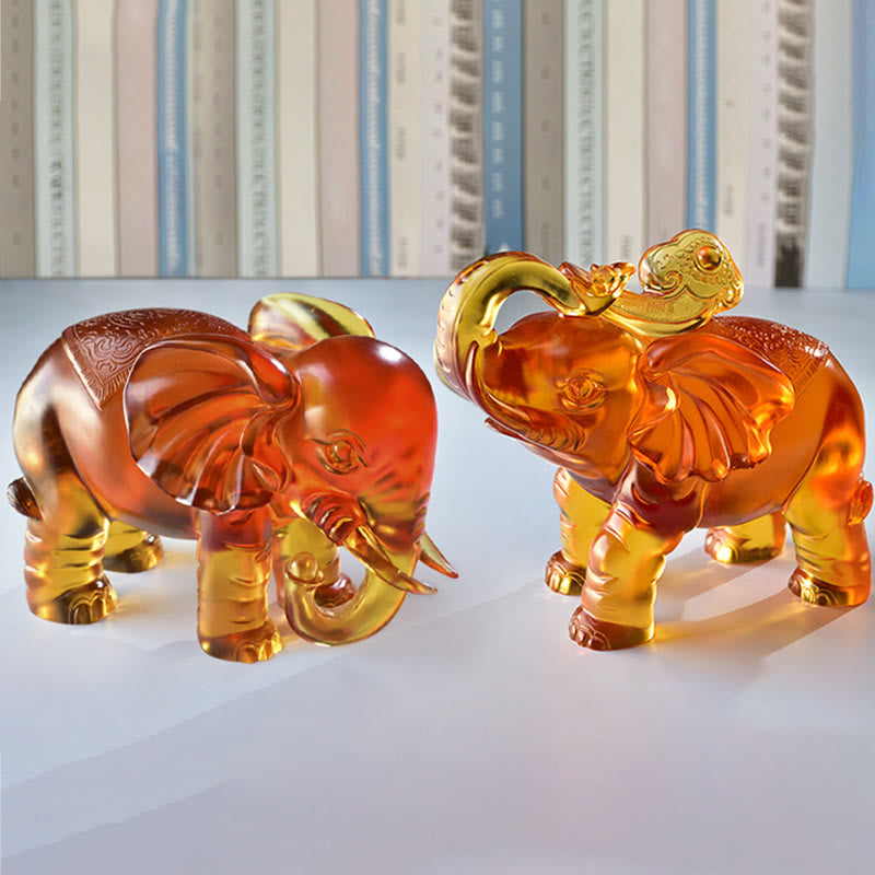 Buddha Stones in cristallo giallo Liuli, proboscide di elefante, design su e giù, forza, decorazione per la casa - image 19